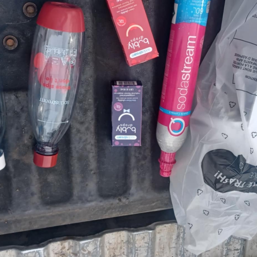 SodaStream Red and Blue Bottles